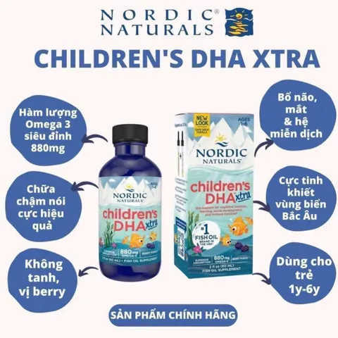 ( HÀNG CHÍNH HÃNG MỸ) DHA CHILDREN DHA XTRA NORDIC NATURAL’S NORDIC 880mg