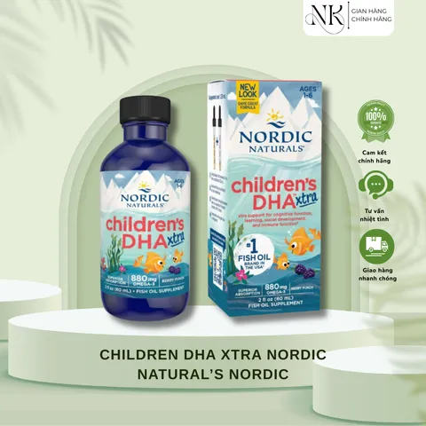 ( HÀNG CHÍNH HÃNG MỸ) DHA CHILDREN DHA XTRA NORDIC NATURAL’S NORDIC 880mg