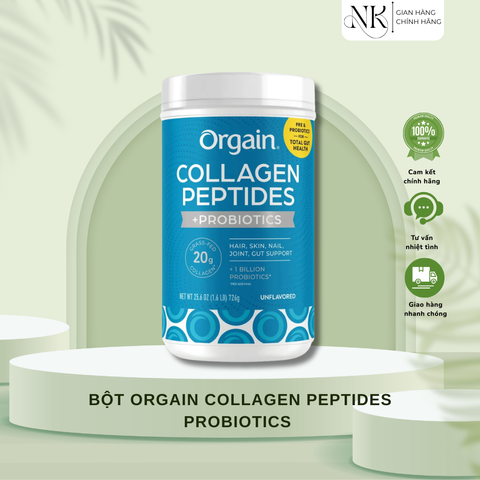 (HÀNG CHÍNH HÃNG MỸ) BỘT ORGAIN COLLAGEN PEPTIDES PROBIOTICS 726g