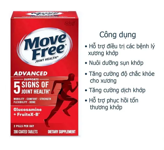 ( HÀNG CHÍNH HÃNG MỸ) VIÊN UỐNG BỔ XƯƠNG KHỚP MOVE FREE JOINT ADVANCED 200 viên