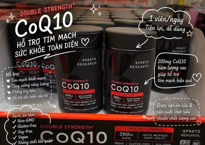 (HÀNG CHÍNH HÃNG MỸ) VIÊN UỐNG CoQ10 SPORT RESEARCH 200mg 150 viên