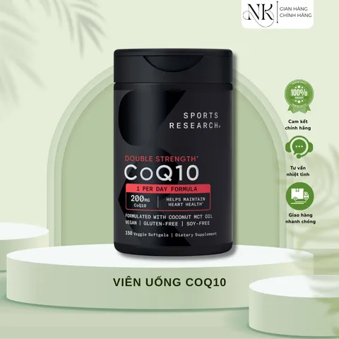 (HÀNG CHÍNH HÃNG MỸ) VIÊN UỐNG CoQ10 SPORT RESEARCH 200mg 150 viên