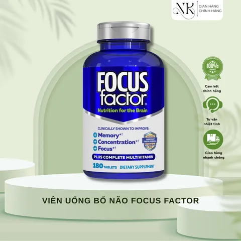 (HÀNG CHÍNH HÃNG MỸ) VIÊN UỐNG BỔ NÃO HỖ TRỢ TRÍ NHỚ FOCUS FACTOR 180 viên