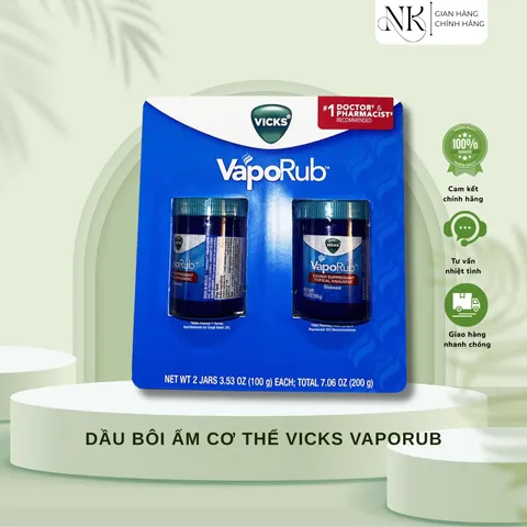 ( HÀNG CHÍNH HÃNG MỸ) DẦU BÔI ẤM CƠ THỂ CHO TRẺ EM VÀ NGƯỜI LỚN VICKS VAPORUB
