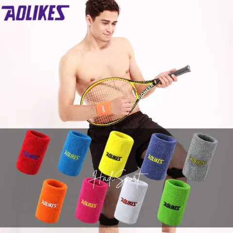 XẢ KHO Băng cổ tay Aolikes băng tay cầu lông yoga tennis pic dài 12cm thấm hút mồ hôi mã A-0235 (1 chiếc)