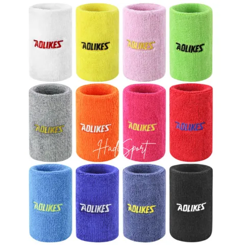XẢ KHO Băng cổ tay Aolikes băng tay cầu lông yoga tennis pic dài 12cm thấm hút mồ hôi mã A-0235 (1 chiếc)