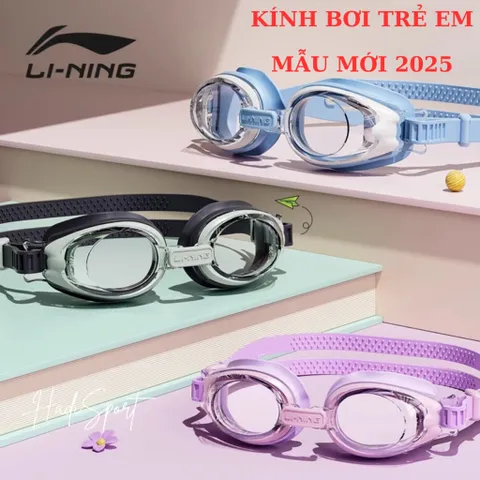 Mẫu mới kính bơi trẻ em (< 25kg) Lining chống nước chống mờ sương chống tia UV kèm nút tai LNJV254
