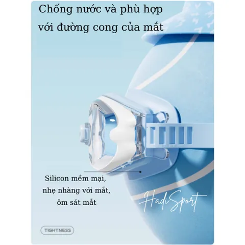 Mẫu mới kính bơi trẻ em (< 25kg) Lining chống nước chống mờ sương chống tia UV kèm nút tai LNJV254