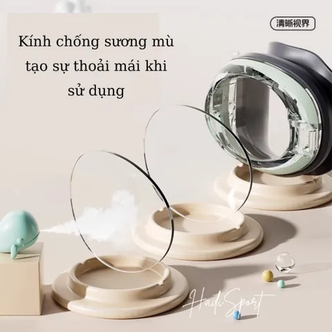 Mẫu mới kính bơi trẻ em (< 25kg) Lining chống nước chống mờ sương chống tia UV kèm nút tai LNJV254