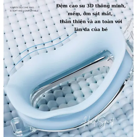 Mẫu mới kính bơi trẻ em (< 25kg) Lining chống nước chống mờ sương chống tia UV kèm nút tai LNJV254