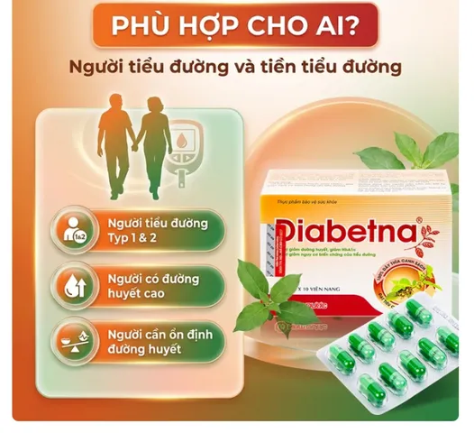 Viên hỗ trợ giảm đường huyết Diabetna Nam Dược (4 vỉ x 10 viên) 802280