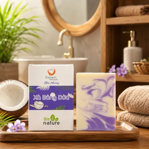 Xà bông Dừa Hương Hoa Oải Hương (Lavender) - Xà phòng thiên nhiên Handmade Soap 802288