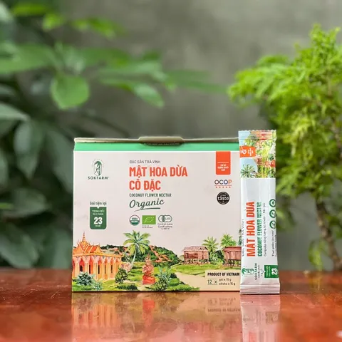 Thanh lý HSD Tháng 2/2027 Mật hoa dừa cô đặc organic Sokfarm hộp 12 gói