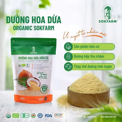 Đường Hoa Dừa Sokfarm 300g - đường hữu cơ không chất bảo quản