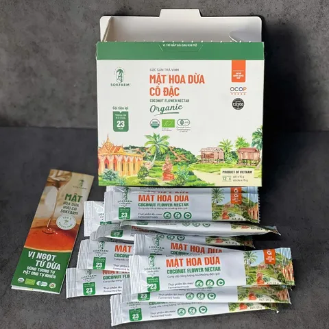 Thanh lý HSD Tháng 2/2027 Mật hoa dừa cô đặc organic Sokfarm hộp 12 gói