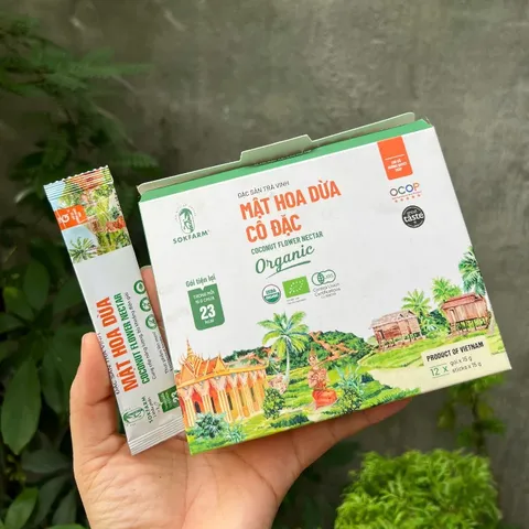 Thanh lý HSD Tháng 2/2027 Mật hoa dừa cô đặc organic Sokfarm hộp 12 gói