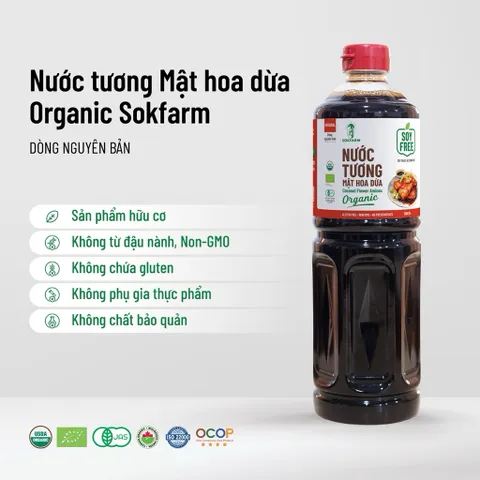 Nước tương mật hoa dừa organic Sokfarm - Dòng nguyên bản 1 lít 802289