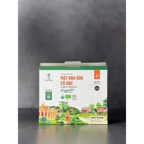 Thanh lý HSD Tháng 2/2027 Mật hoa dừa cô đặc organic Sokfarm hộp 12 gói
