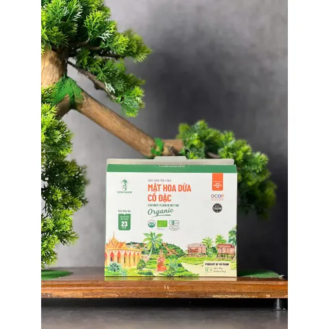 Thanh lý HSD Tháng 2/2027 Mật hoa dừa cô đặc organic Sokfarm hộp 12 gói