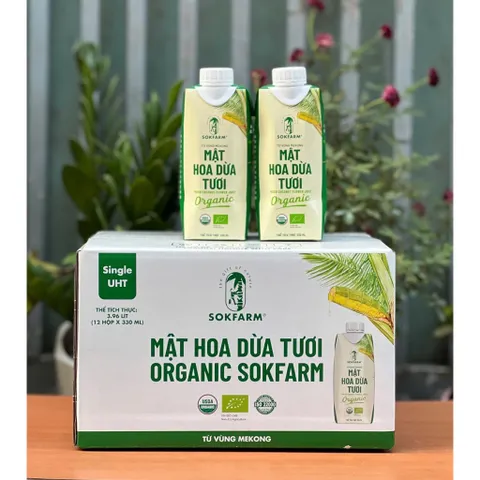 Mật hoa dừa tươi Sokfarm tiệt trùng UHT 330ml