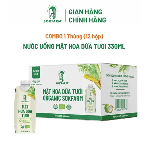 Mật hoa dừa tươi Sokfarm tiệt trùng UHT 330ml