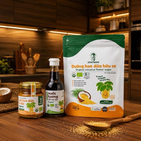 Combo 3 sản phẩm mật hoa dừa Sokfarm size nhỏ dùng thử