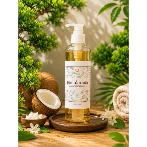 Sữa tắm dừa coconut shower gel Escoco 250ml - sữa tắm thiên nhiên - sữa tắm handmade 802311