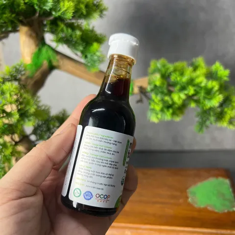 [Size mini 60ml] Nước tương mật hoa dừa Organic Sokfarm dòng ít muối (nắp xanh) 802317