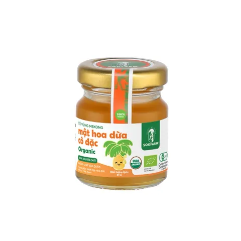 Size 65g Mật hoa dừa cô đặc organic Sokfarm cho bé