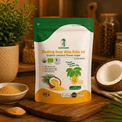 Combo 4 sản phẩm mật hoa dừa Sokfarm size nhỏ dùng thử