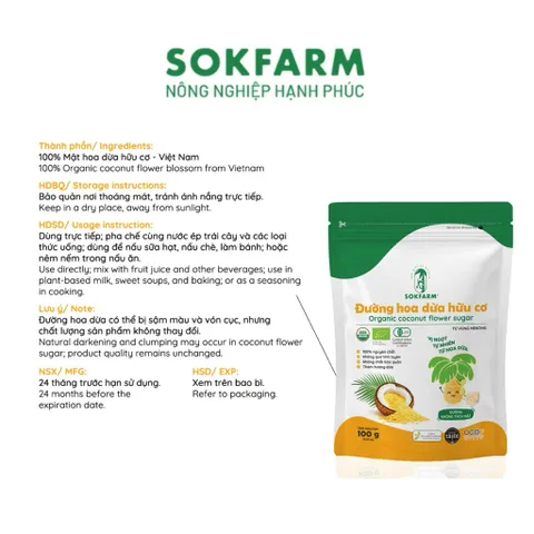 Combo 4 sản phẩm mật hoa dừa Sokfarm size nhỏ dùng thử