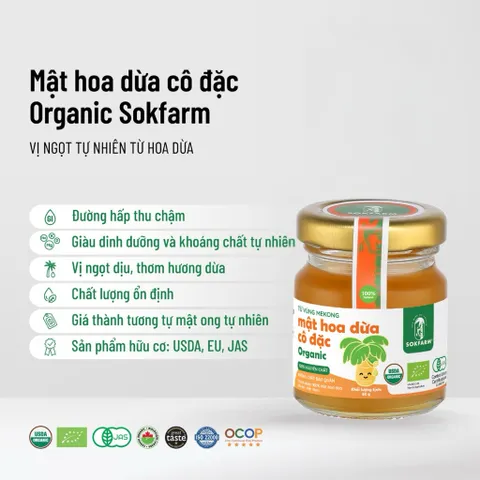 Combo 4 sản phẩm mật hoa dừa Sokfarm size nhỏ dùng thử