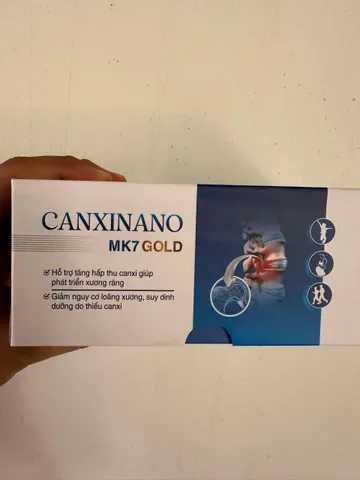 Canxi Nano MK7 gold - bổ sung Calci Kẽm DHA 30 viên