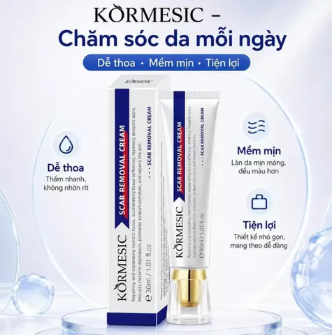 KORMESIC Kem Dưỡng Chăm Sóc Da 30ml – Hỗ Trợ Làm Mờ Dấu Vết Trên Da, Chất Kem Mịn Dễ Tán, Mềm Da, Không Bết Dính, Tiện