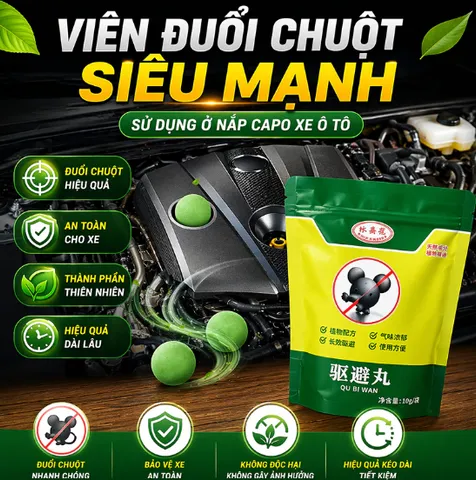 (ComBo 5 gói ) 10 Viên Đuổi Chuột Thảo Mộc Dạng Nén Xua Chuột, Côn Trùng An Toàn Thú Cưng Dùng Cho Nhà Kho Bếp Gara, Ô Tô -