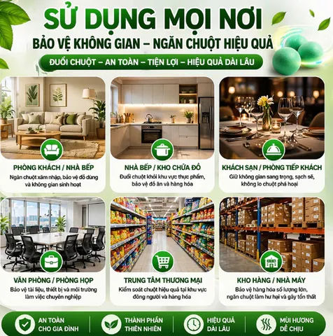 (ComBo 5 gói ) 10 Viên Đuổi Chuột Thảo Mộc Dạng Nén Xua Chuột, Côn Trùng An Toàn Thú Cưng Dùng Cho Nhà Kho Bếp Gara, Ô Tô -