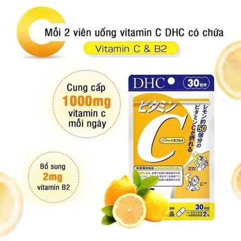 Combo Viên Uống Trắng Da Mờ Thâm 30 Ngày ( DHC C 60 Viên & DHC Trắng Da 30 Viên) Nhật Bản 802381