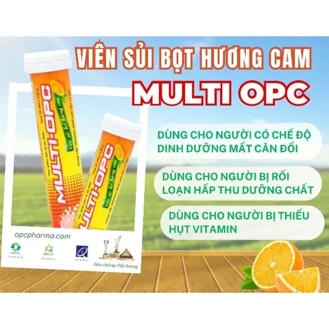 viên uống sủi bọt MULTI - OPC cung cấp vitamin và khoáng chất