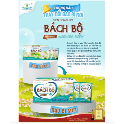 Viên ngậm ho Bách Bộ mom and baby hỗ trợ giảm ho và cải thiện sức khỏe đường hô hấp