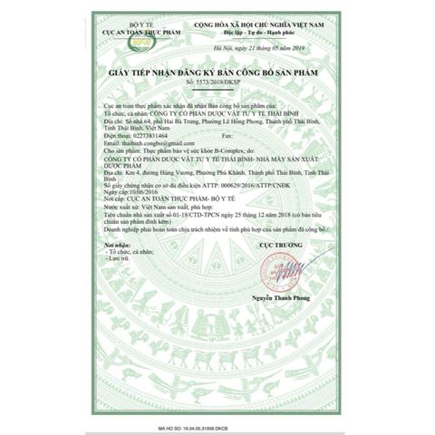 VIÊN UỐNG BỔ TĂNG ĐỀ KHÁNG B COMPLEX THÁI BÌNH HỘP 100 VIÊN