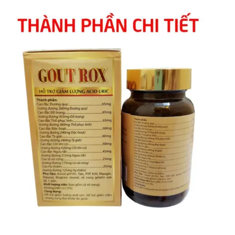 viên uống G O U T ROX  giảm acid uric, giảm gút, giảm sưng đau khớp - 50 viên