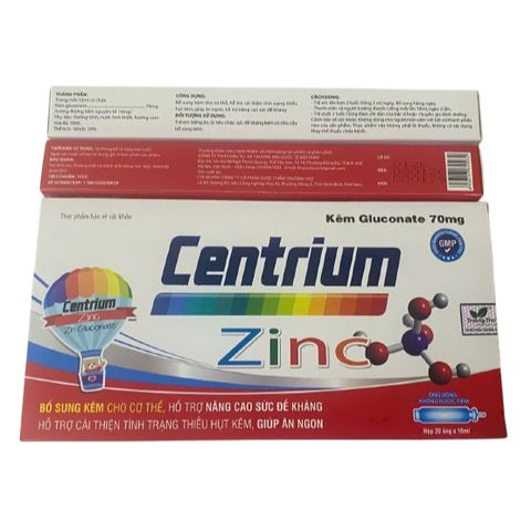 Hỗ trợ tăng đề kháng Centrium Zinc Trường Thọ hộp 20 ống
