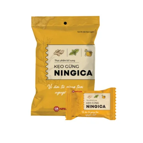 THỰC PHẨM BỔ SUNG KẸO GỪNG NINGICA Vị Ấm Từ Gừng Tươi Nguyên Chất Gói 10 Viên