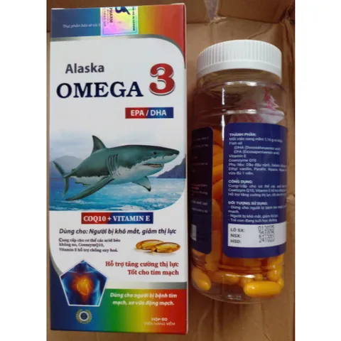 Alaska Omega 3 CoQ10 + Vitamin E Tradiphar - Omega 369 Slaska như hình (H/60v)