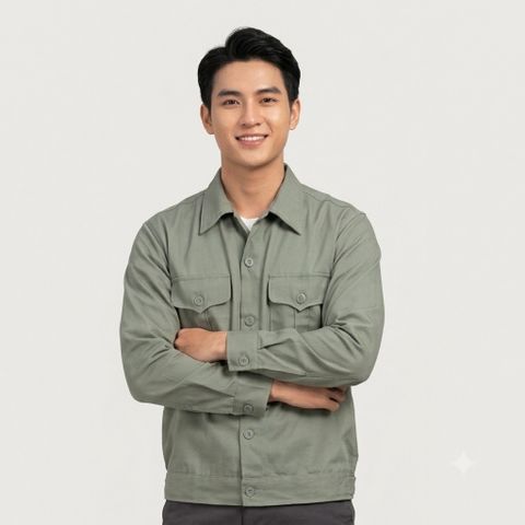 ÁO VÀ QUẦN BẢO HỘ LAO ĐỘNG CHẤT LIỆU KAKI ĐẸP CHO NAM (40-75kg)