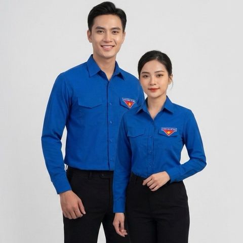 A007 - Áo Đoàn thanh niên Việt Nam DÀI TAY 2 TÚI (Nam và Nữ từ 30-75kg)