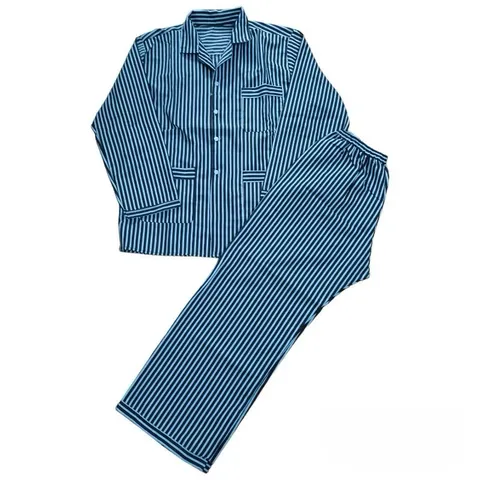 S001 - Set bộ Pijama dài sọc trung tuổi (Freesize 50-70kg)