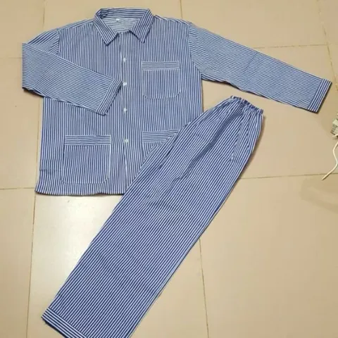 S001 - Set bộ Pijama dài sọc trung tuổi (Freesize 50-70kg)