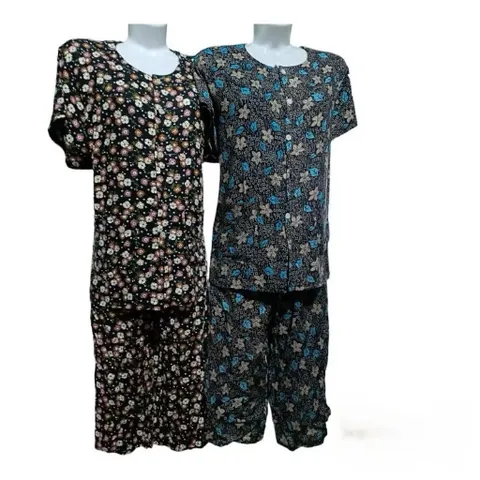 Bộ quần áo chất vải Lanh cộc tay quần lửng có túi cho bà (38-68kg)