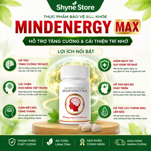 Mindenergy Max thực phẩm hỗ trợ tăng cường cải thiện trí nhớ, giảm nguy cơ suy giảm trí nhớ